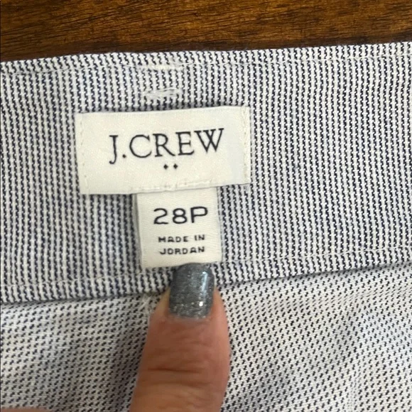 J Crew High rise patch pockets wide leg blue white striped trousers pants sz 28P - Picture 10 of 16